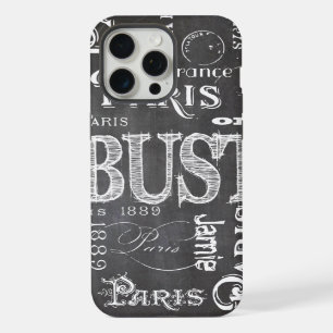 Typography Calligraphy Paris France Eiffel Tower iPhone 15 Pro Max Case