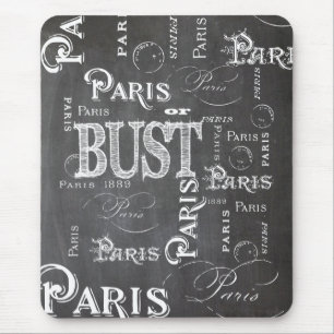 Typography Calligraphy Paris France Eiffel Tower Mouse Mat