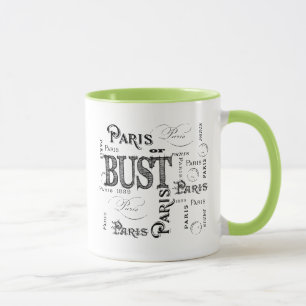 Typography Calligraphy Paris France Eiffel Tower Mug