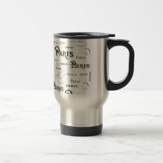 Typography Calligraphy Paris France Eiffel Tower Travel Mug