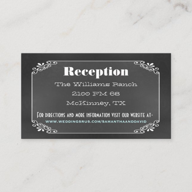 Typography Chalk Board Wedding Enclosure Card (Front)