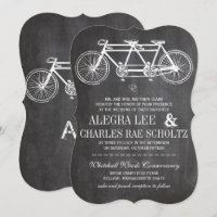 Typography Chalkboard Retro Bicycle Built for Two