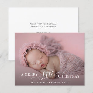 typography christmas birth announcement card