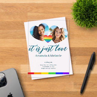 Typography, colour and clearness  acrylic invitations