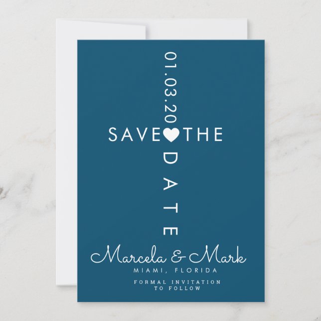 Typography Cross Save The Dates Card (Front)