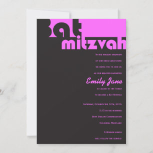 TYPOGRAPHY Customisable Bar Mitzvah Invitation