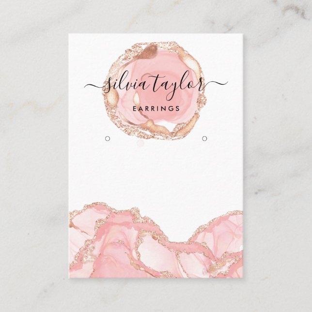 Typography earrings display holder  jewellery blus business card (Front)