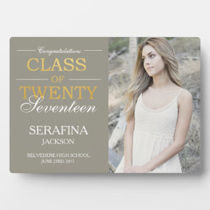 Typography Editable Colour Graduate Photo Plaque