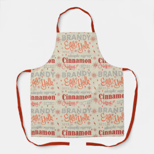Typography Eggnog Recipe Apron