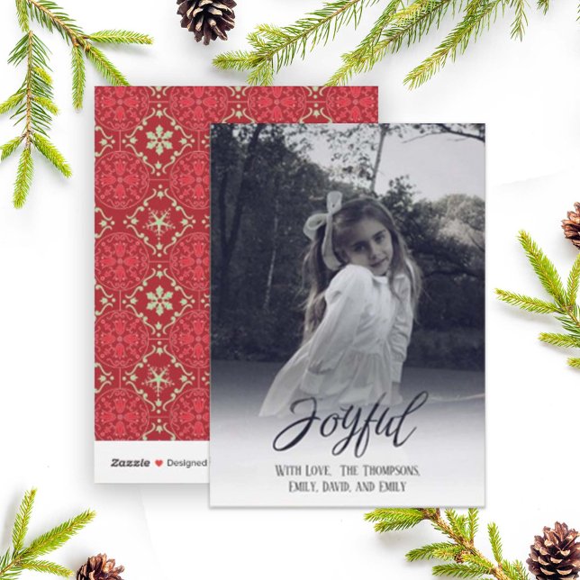 Typography Elegant Simple Joyful Photo Overlay  Holiday Card (Creator Uploaded)