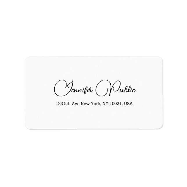 Typography Elegant Simple Template Address Label (Front)