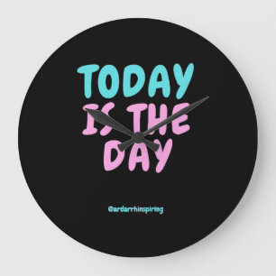 Typography Expressive Fashion Wear Large Clock
