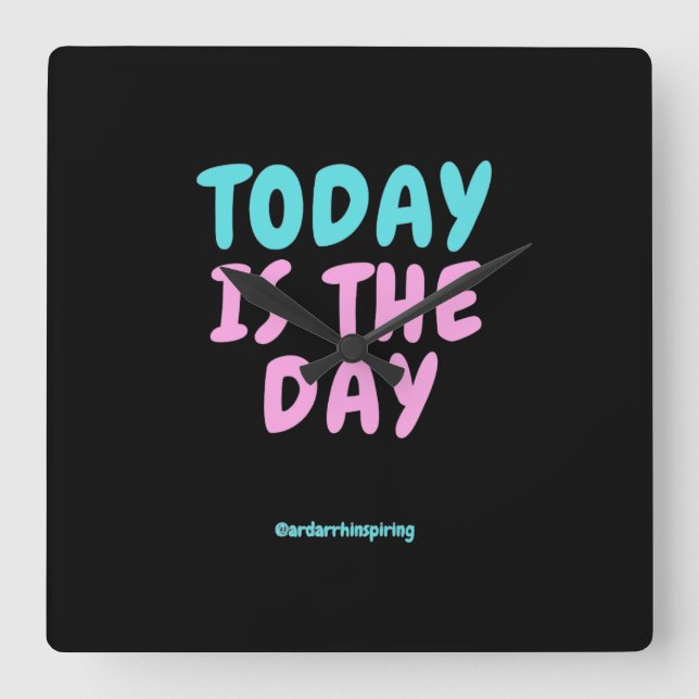 Typography Expressive Fashion Wear Square Wall Clock (Front)