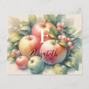 Typography Fall apples pastel colours watercolor
