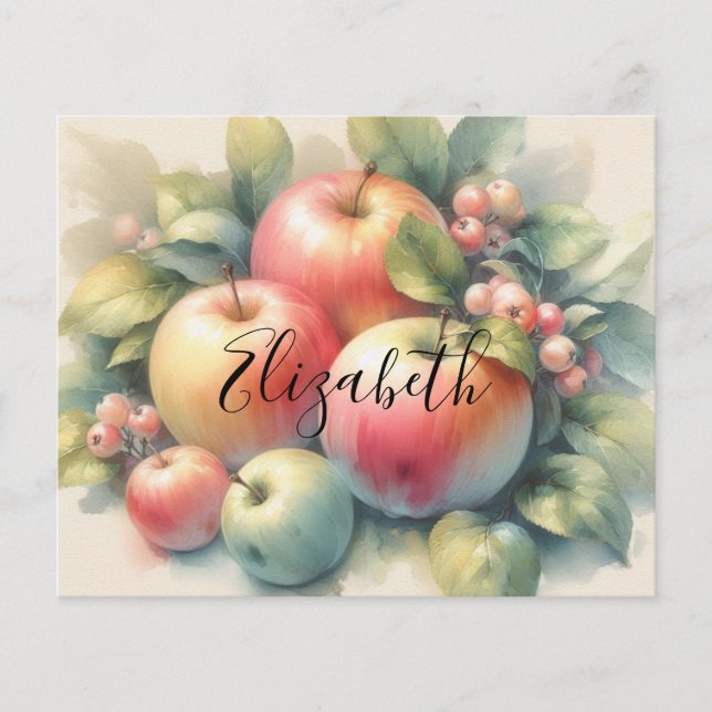 Typography Fall apples pastel colours watercolor  (Front)