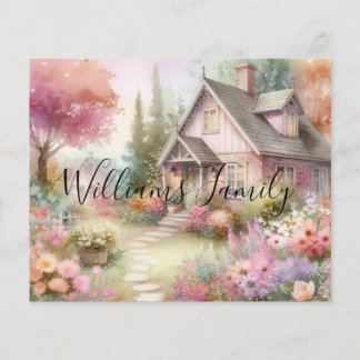 Typography Fall Cottage Floral Watercolor