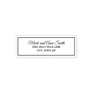 Typography Family Last Name Surname Return Address Self-inking Stamp