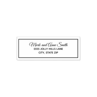 Typography Family Last Name Surname Return Address Self-inking Stamp