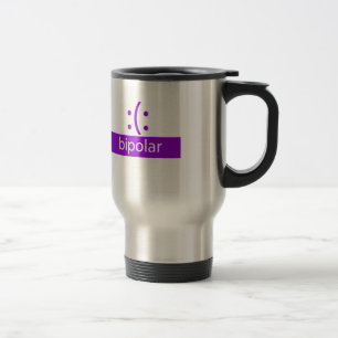 Typography Fun Emoticon: Bipolar Travel Mug