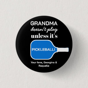 Typography Funny Custom Pickleball Player Grandma 3 Cm Round Badge