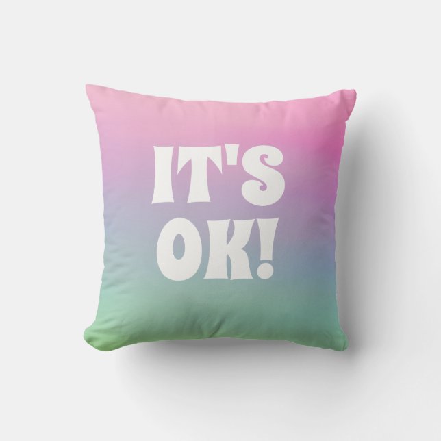 typography girly gradient retro pink cushion (Front)