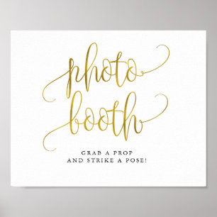 Typography gold photo booth wedding sign
