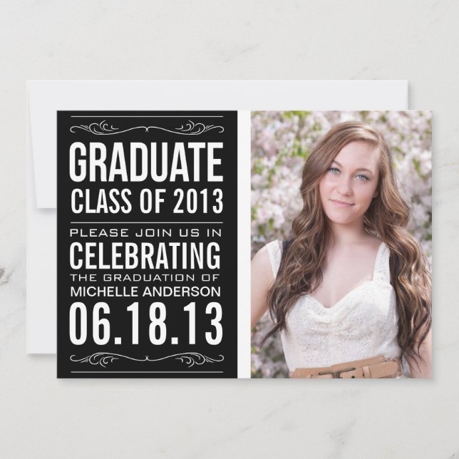 Typography Graduation Invitation Template (Front)