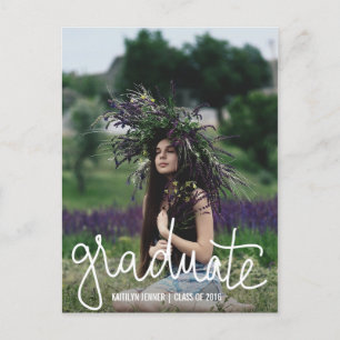 Typography Graduation Party   Save The Date Photo Announcement Postcard