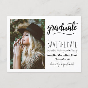 Typography Graduation Party   Save The Date Photo Postcard