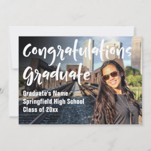 Typography Graduation Photo Announcement Template