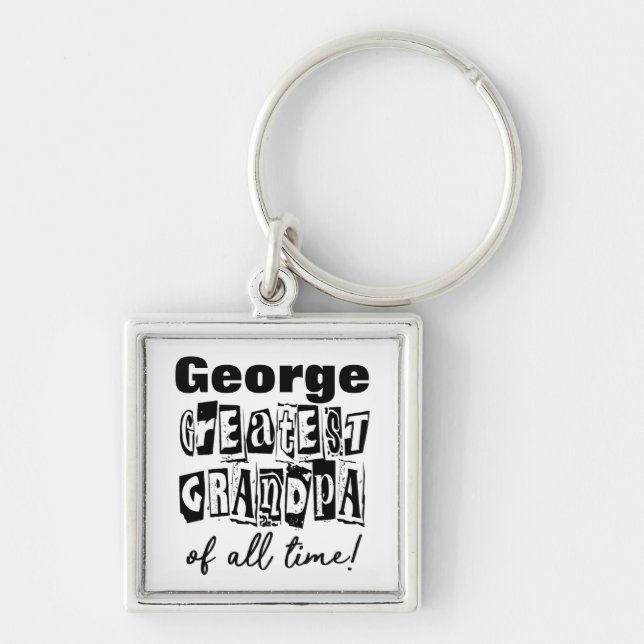 Typography Greatest Grandpa of All Time Key Ring (Front)