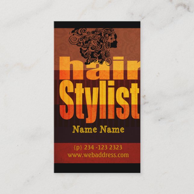 Typography Hairstylist Salon Appointment Card (Front)