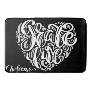 Typography Heart Bath Mat