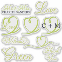 Typography Heart Monogram Sticker