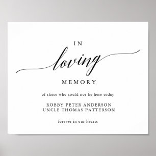 Typography in loving memory wedding sign memorial
