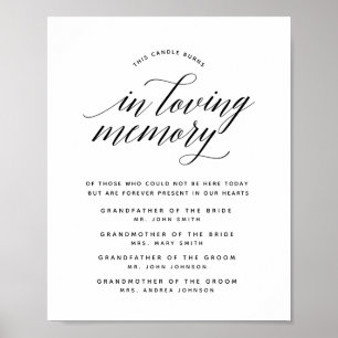 Typography in loving memory wedding sign memorial