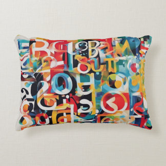 Typography in Various Colours  Decorative Cushion