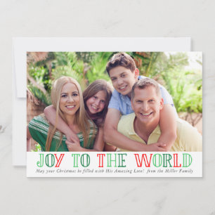 Typography Joy to the World Photo Christmas Card
