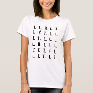 Typography L monogram letter mosaic design T-Shirt