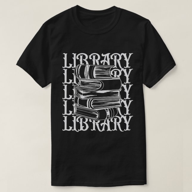 Typography Library White T-Shirt (Design Front)
