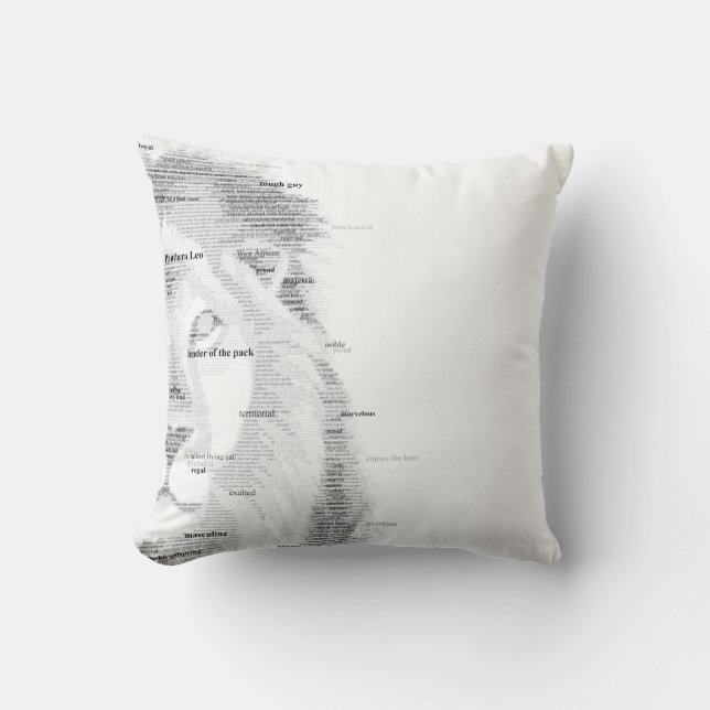 Typography Lion Cushion (Front)