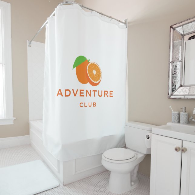 Typography Logo Illustration Artwork Shower Curtain (In Situ)