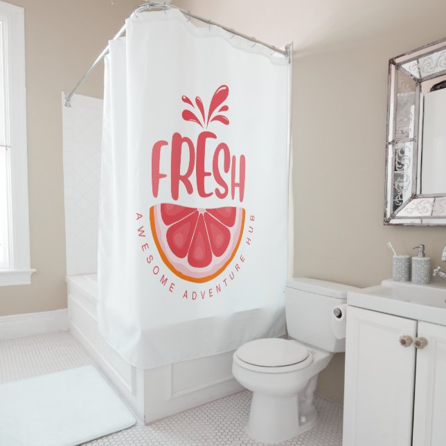 Typography Logo Illustration Artwork Shower Curtain (In Situ)
