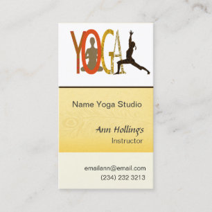 Typography Lotus Warrior Yoga Instructor & Coach Business Card