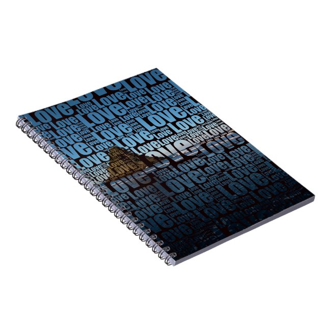 Typography LOVE Custom Photo Seascape Notebook (Right Side)