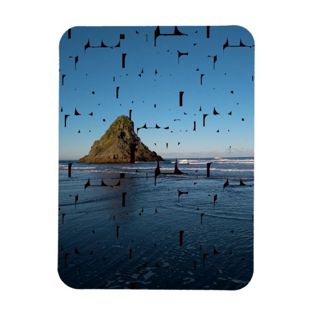 Typography LOVE Custom Seascape Photo Magnet (Vertical)