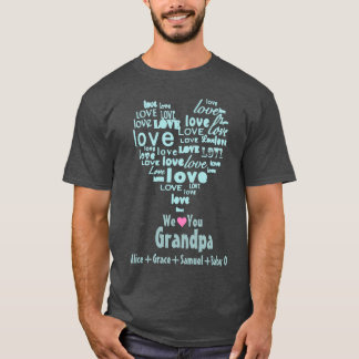 Typography Love Heart "We Love You" Personalised T-Shirt