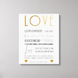 Typography Love is Patient, Kind Bible Verse Decor