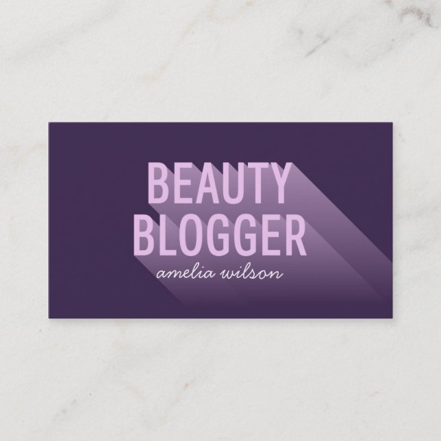 Typography Modern Lavender Purple Beauty Blogger Business Card (Front)