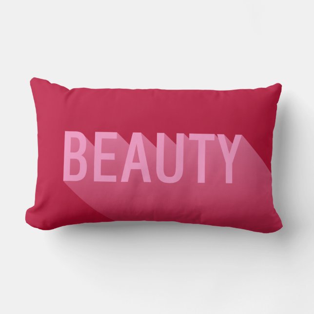 Typography Modern Pink Beauty Lumbar Cushion (Front)